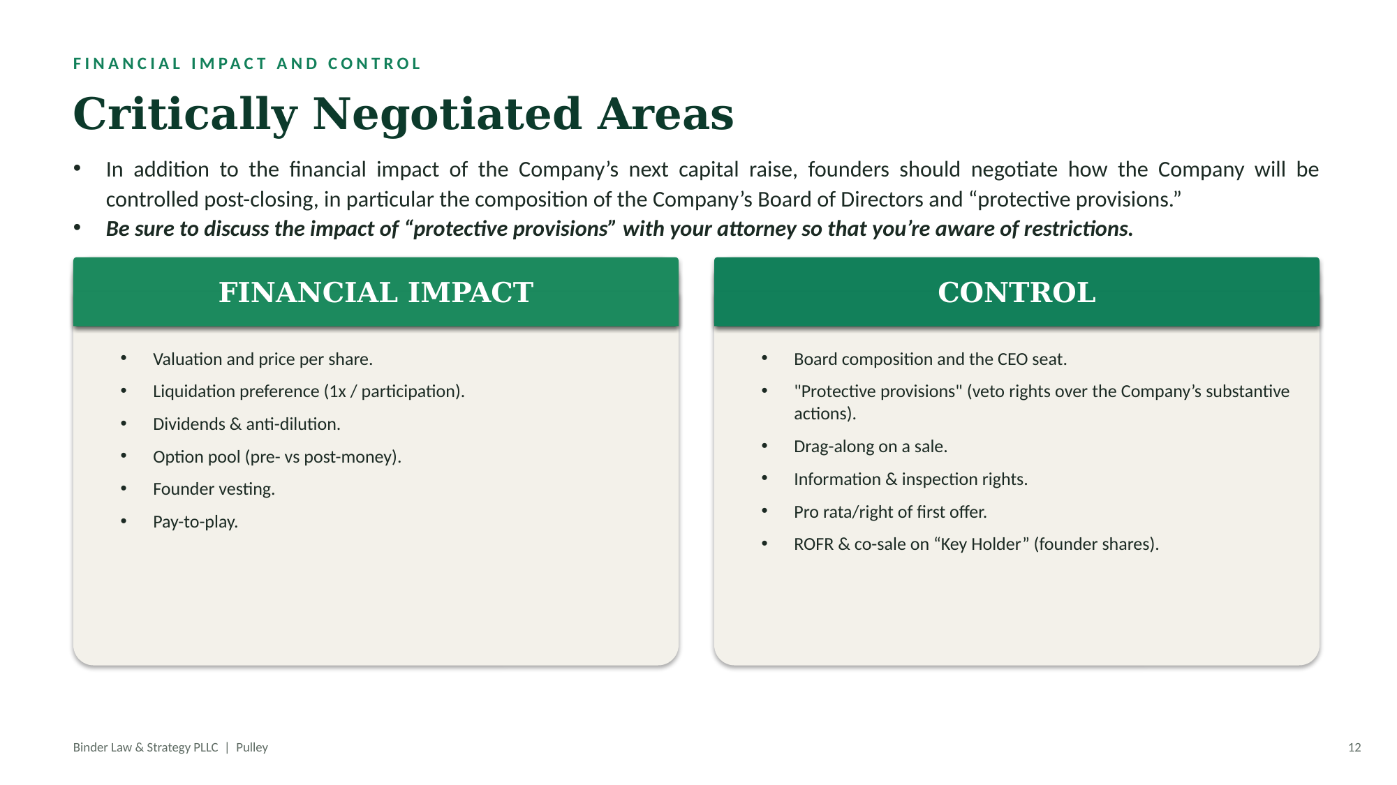 Early Financing Strategy — slide 12