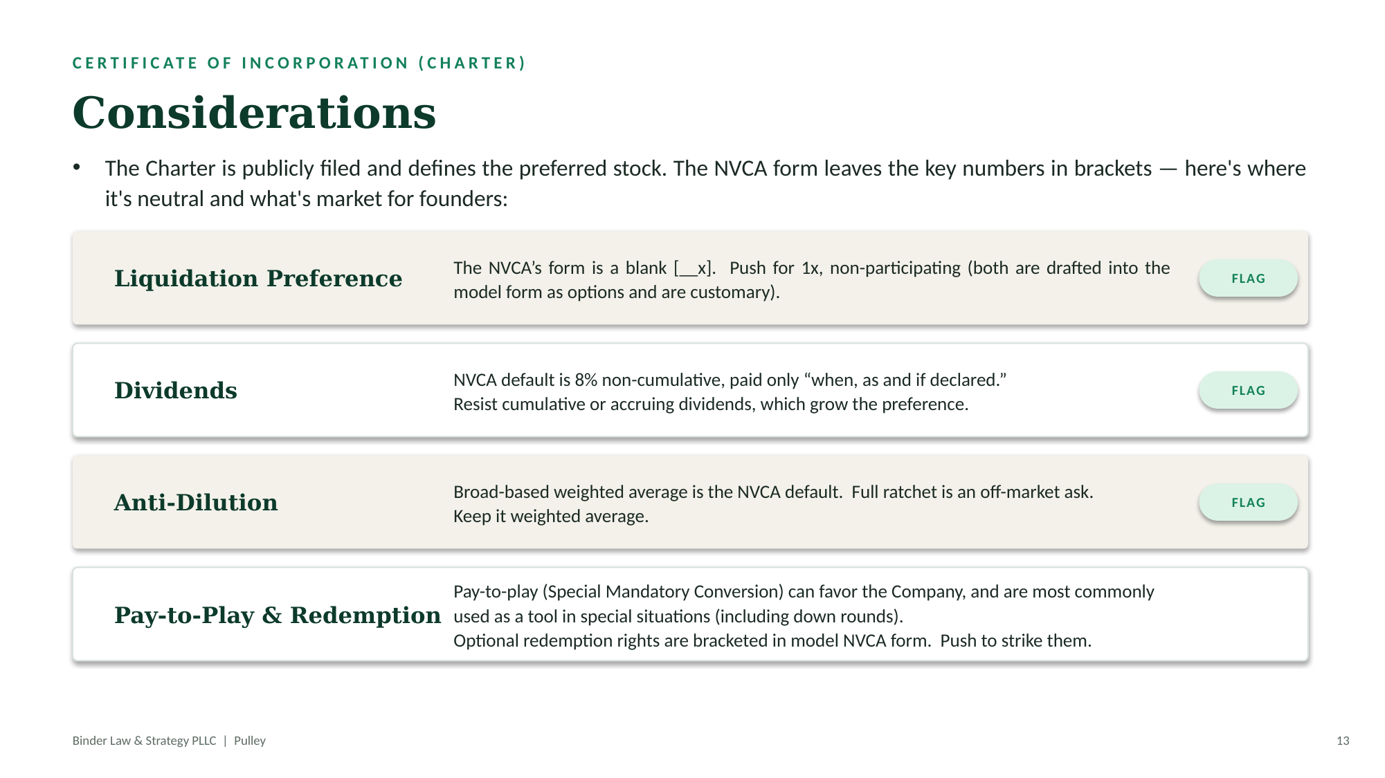 Early Financing Strategy — slide 13