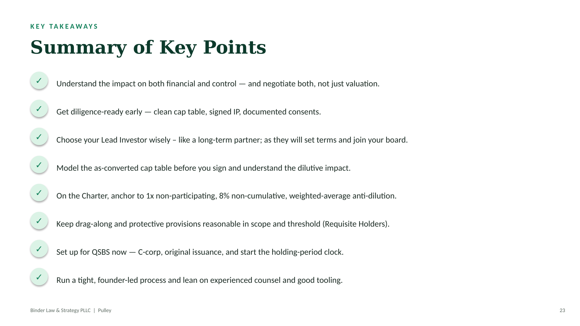 Early Financing Strategy — slide 22