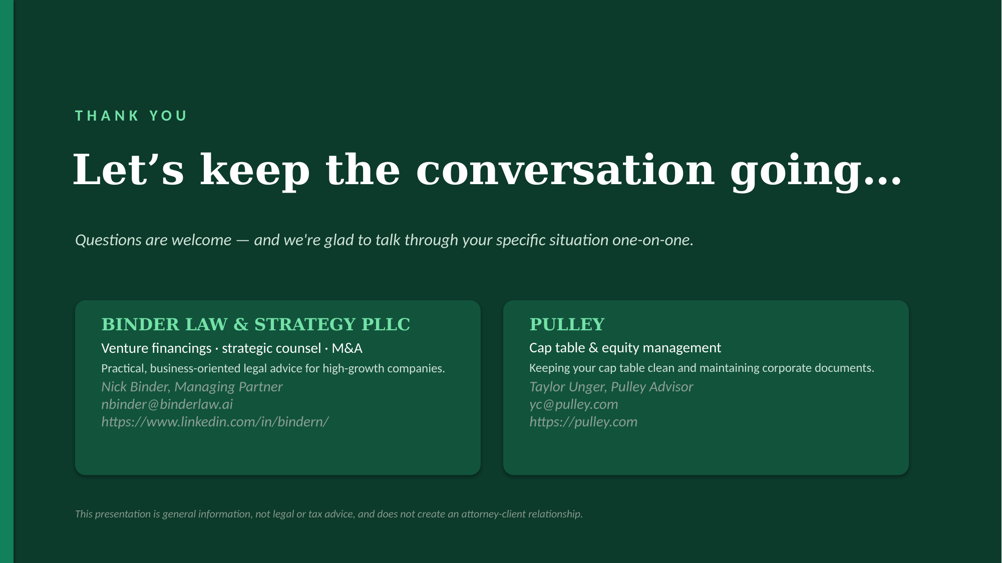 Early Financing Strategy — slide 23